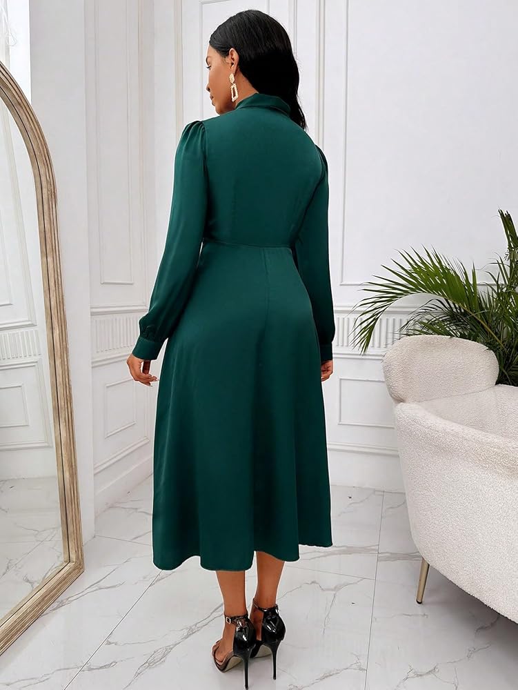 chinese dress ladies Vero Tie-Front Long-Sleeve Dress main image 1