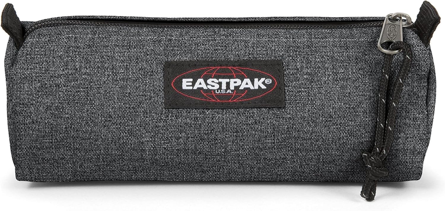 EASTPAK Padded Pak'r Sac à Dos, 40 cm, 24 L, Noir (Black) & Benchmark Single Trousse, 21 cm, Gris (Black Denim)