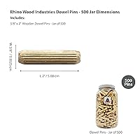 Vista 133 de 3/8" x 2" - Paquete de 500 pasadores de madera - Secados al horno, estriados y biselados (3/8" x 2", 500 unidades)