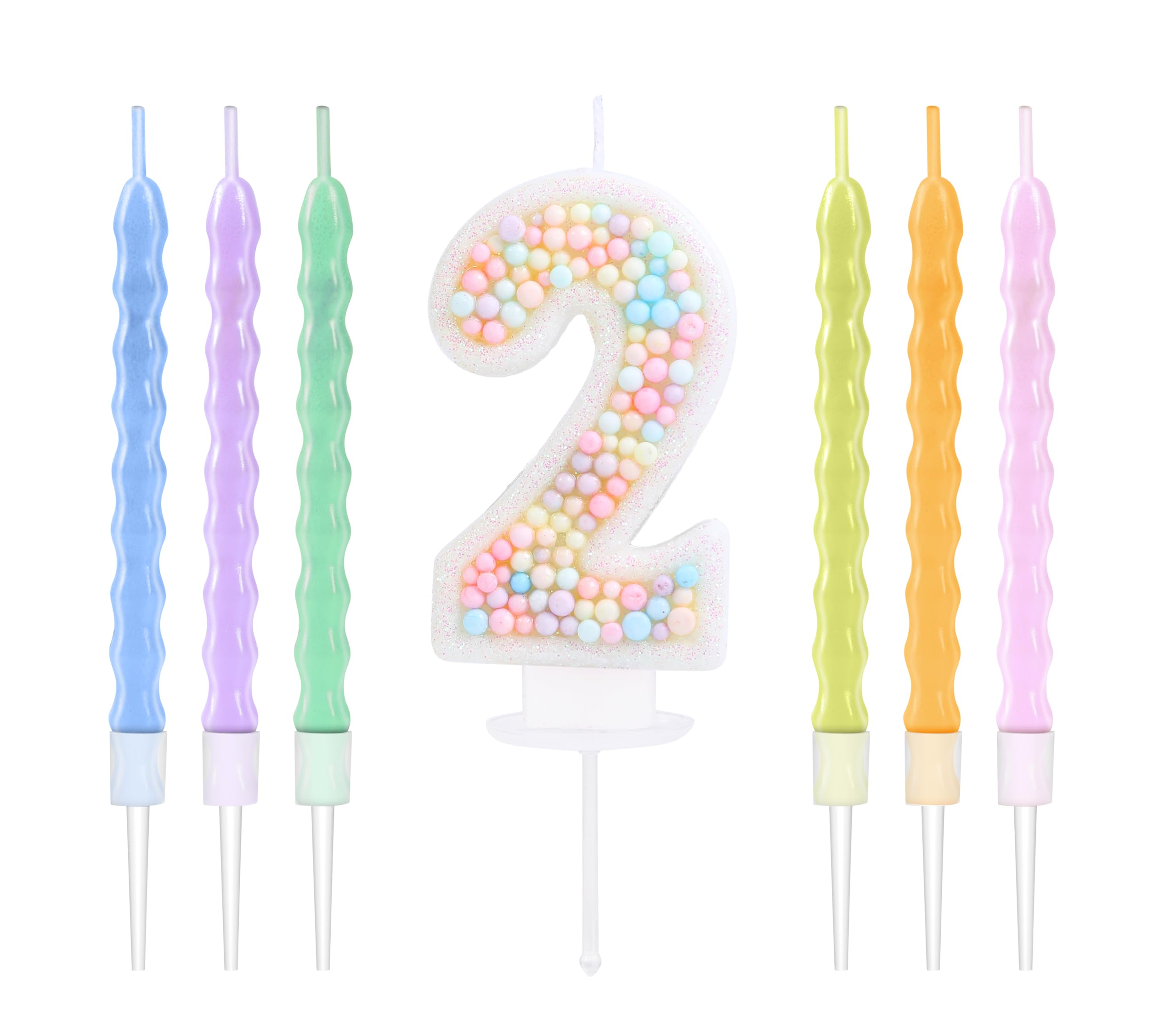 Candele d compleanno con numero arcobaleno, candele rosa numero 4