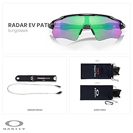 OAKLEY Radar EV Path OO9208 920844 38MM Polished Black/Prizm Golf Shield Sunglasses For Men+ Bundle Accessory Leash Kit, Microfiber Pouch