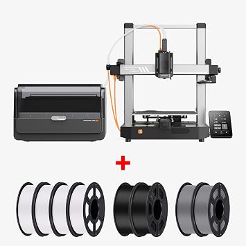 Anycubic Bundle Filament 8KG Anycubic Kobra 3 V2 Combo Multicolor 3D Printer, Max 600mm/s Speed 4.3-inch Adjustable Screen, Filament Drying at All Times, 250x250x260mm