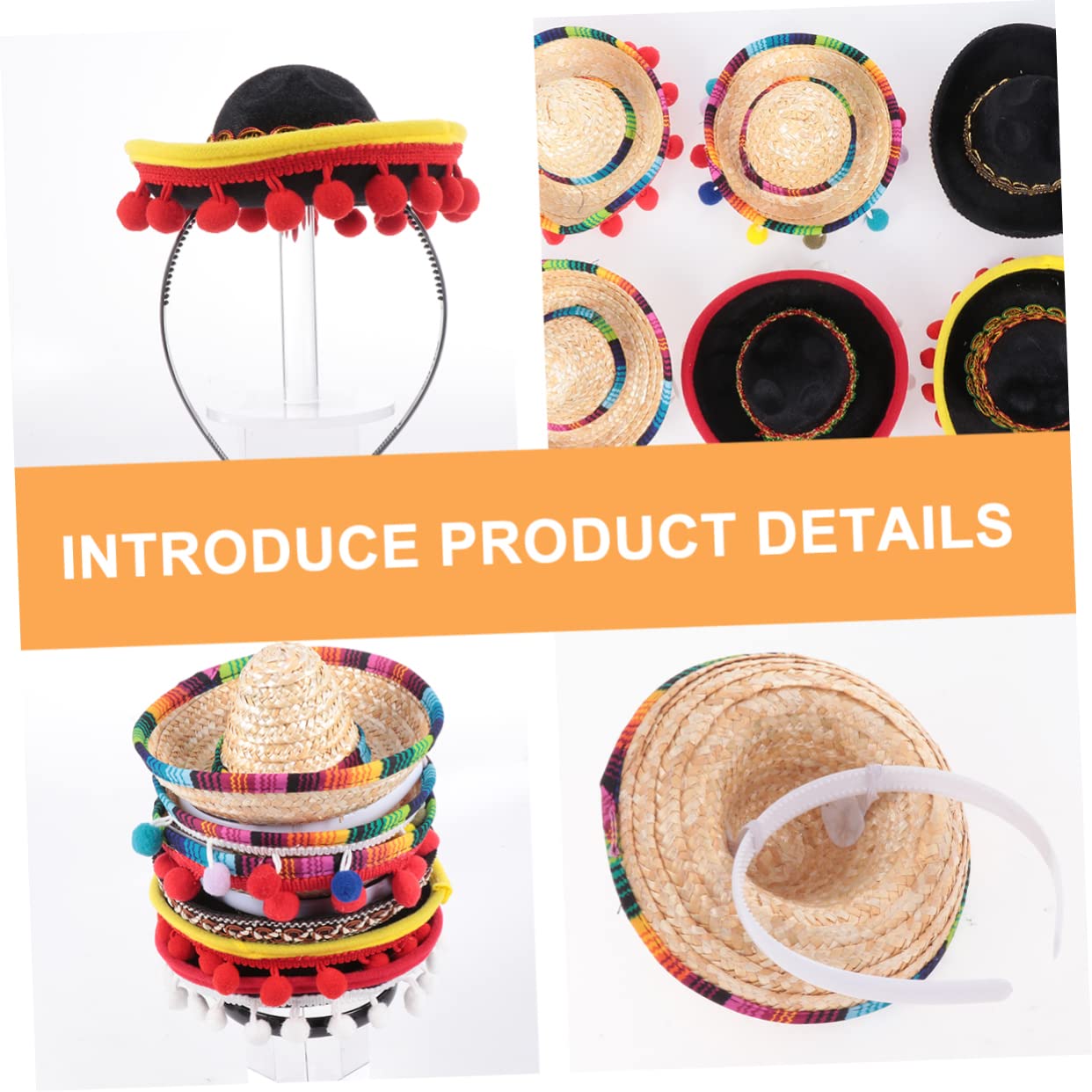 GALPADA 12piezas Mini Sombreros Mexicanos Diadema Accesorios De Fiesta Para Celebraciones y Fotografía Decoración Temática