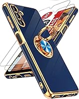 Vista 67 de LeYi para Funda de Teléfono Samsung Galaxy A13-5G: Protector de Pantalla de Vidrio Templado, Soporte Magnético Giratório de Anillo 360°, Borde Negro