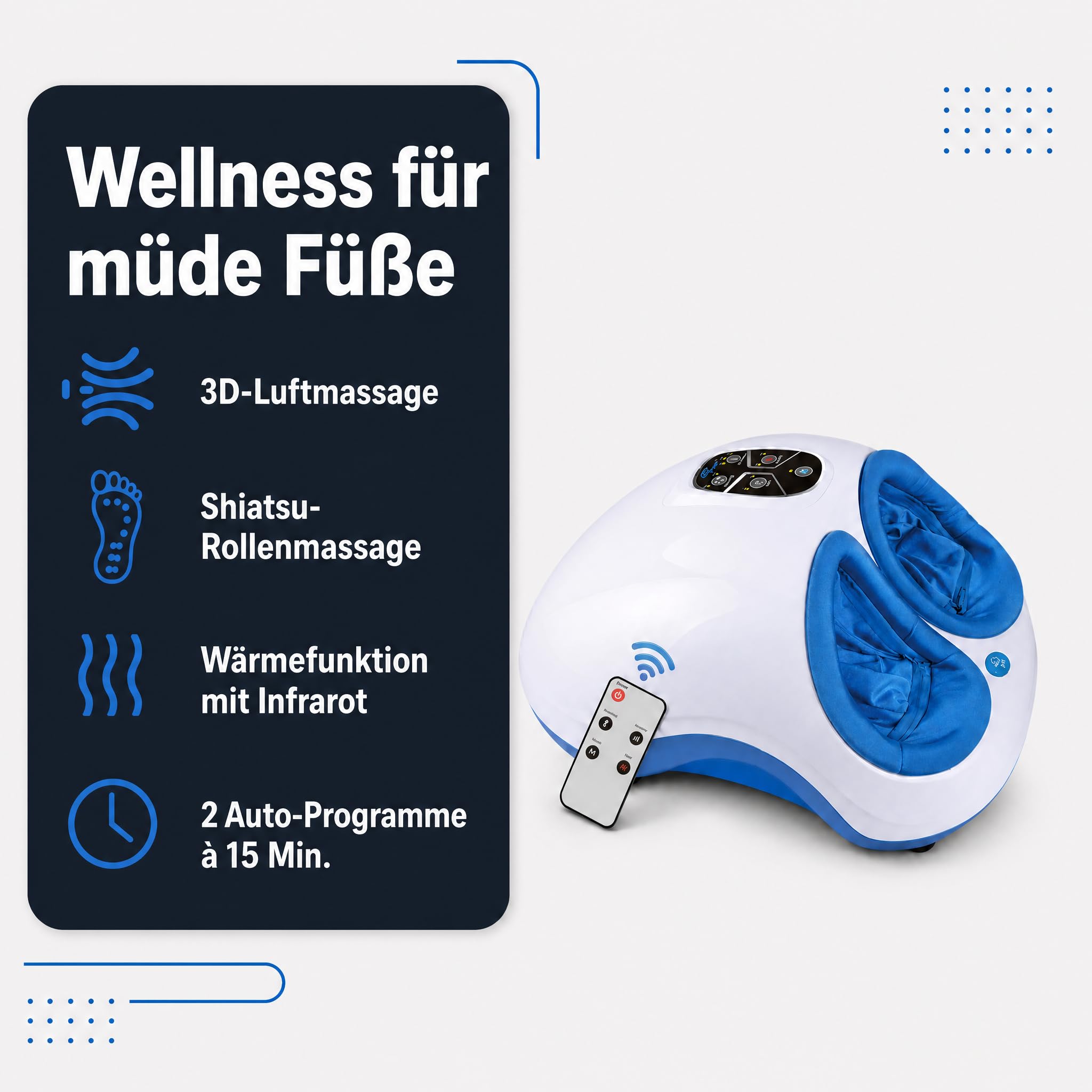 @tec Fußmassagegerät Fuss-fit-Maxx, Shiatsu & 3D-Luftdruck, Wärmefunktion