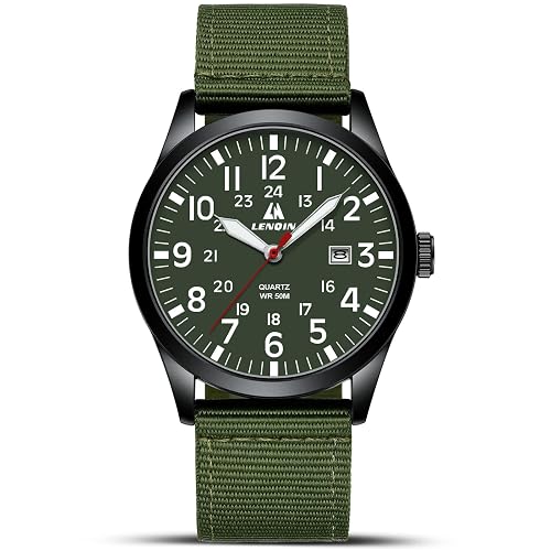 LN LENQIN Mens Watches Unisex Military Sport Nylon Strap Stylish