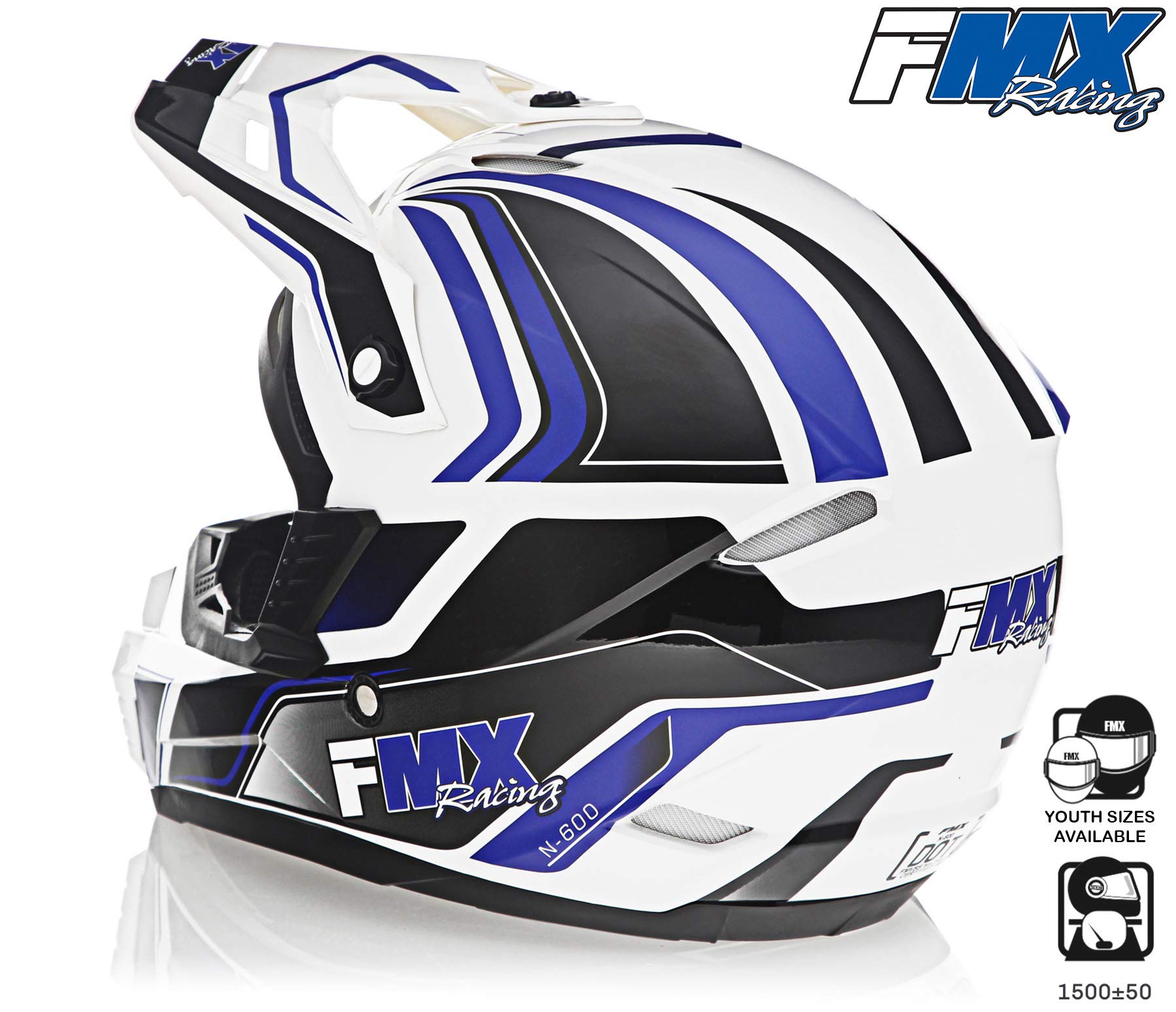 baby blue dirt bike helmet FMX Youth Motocross Off-Road ATV Motorcycle DOT Approved White Size Youth Medium : Automotive SKU:IX4000R Abu Garcia Ambassadeur 6500 Womans Gift 52cm Large