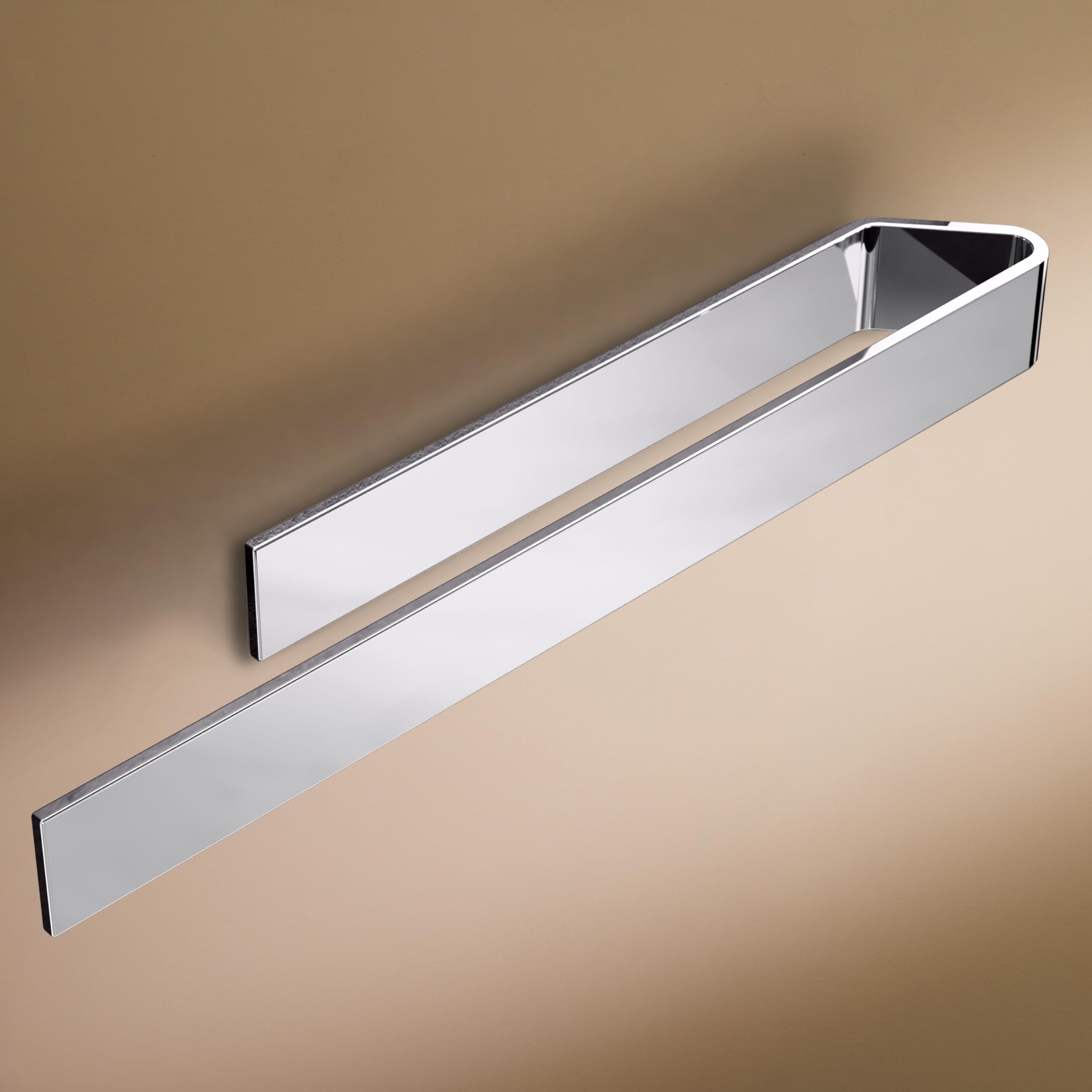 Designfabrik Hamburg Handtuchhalter ohne Bohren | Handtuchhalter Wand für Bad & Küche | Handtuchring | Wandhalter selbstklebend für Badezimmermöbel | Handtuchhalter Chrom 40 cm | Modernes Design