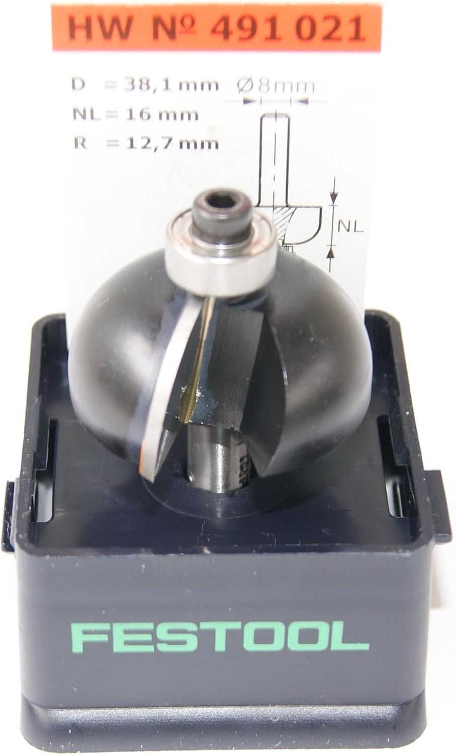 Festool 38.1x16x57mm Flute Router Bit (12.7mm Radius, 8mm Shank)