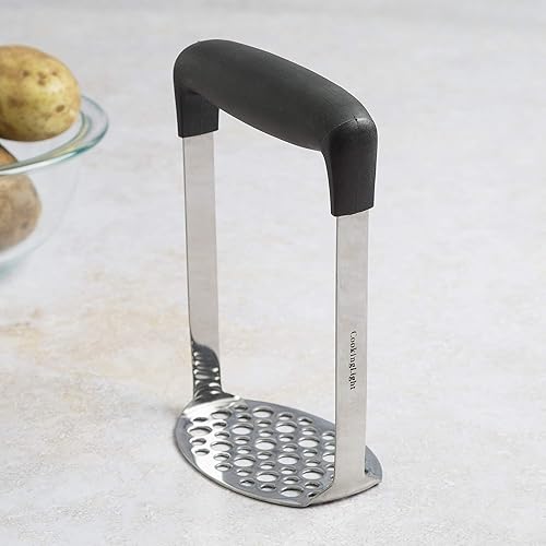 Miniatura 6 de Cooking Light Triturador de acero inoxidable resistente, horizontal amplio y ergonómico, placa fina para puré de papas suave, agarre suave y mango