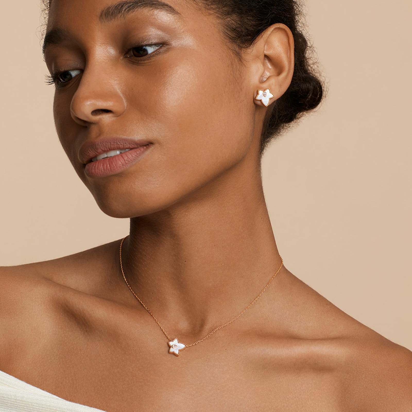 LOLA ROSE Exquisite Perlmutt-Halskette – 450 mm verstellbare lange Kette, einzigartiges achteckiges Design mit synthetischen Zirkonia, strahlt Eleganz aus