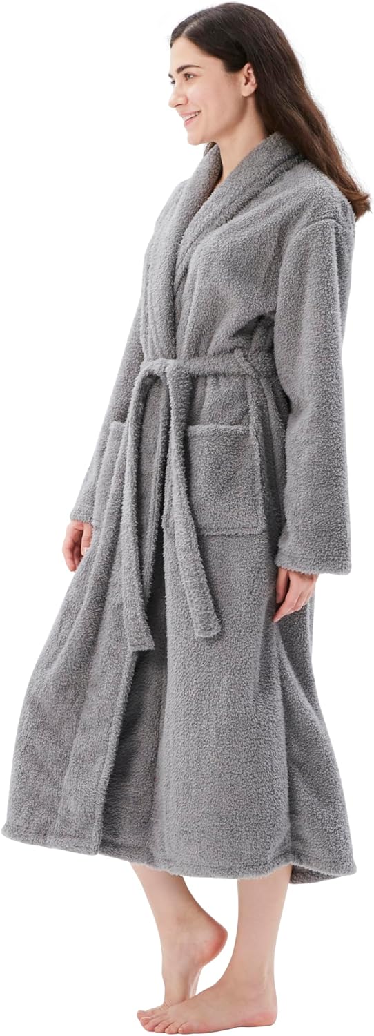 COOVA Premium Women's Plush Soft Robe – Fluffy, Warm Fleece Long Sherpa Bathrobe - Image 2