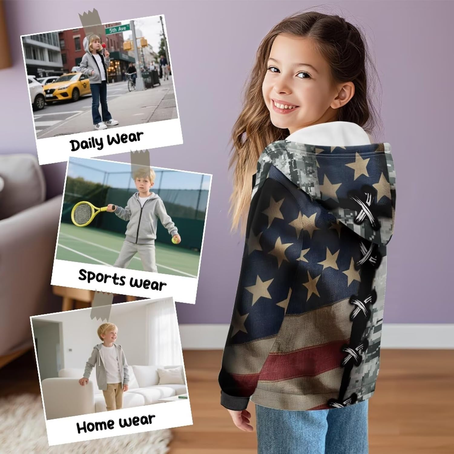 Boys Hoodie Trendy Cute Hooded Sweatshirt with Pocket Kids Pullover Winter Back to School Clothes Teens Girls