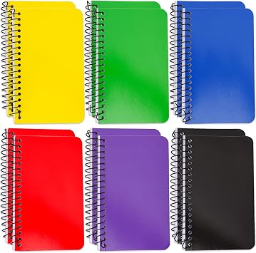Visen Memo Pads,12 Pack Small Spiral Notebook,Pocket Notebook 5 3 Inch,Mini Note Pads for Home Office,Spiral Notepad Spiral Memo Pads,Small Notebooks,60 Sheets,Assorted Colors