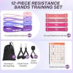 12 PCS Resistance Bands Set,Exercise Bands for Women,Skin-Friendly Loop Resistance Band for Working Out,Home Fitness,Stretching,Strength Training