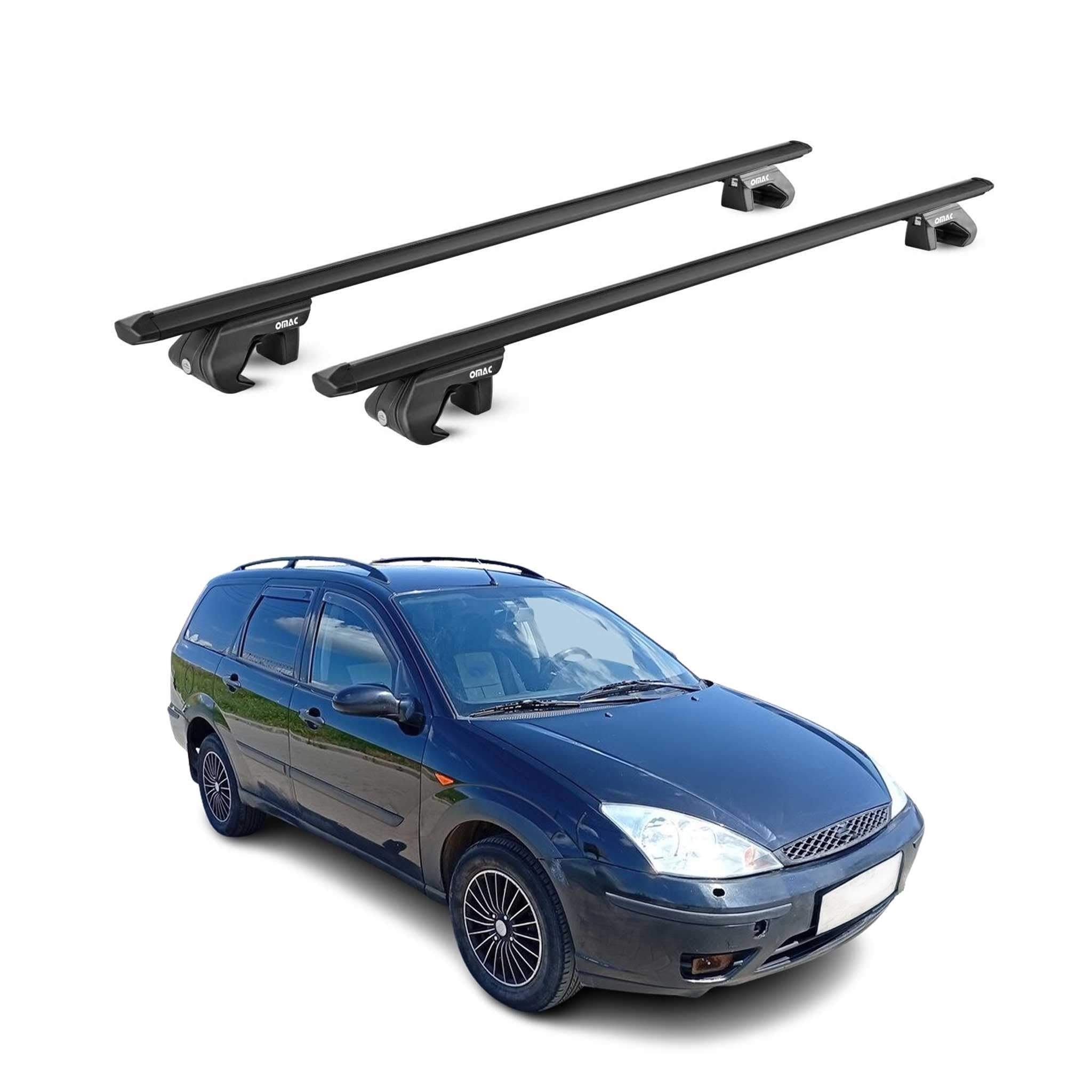 OMAC Dachträger für Skoda Superb Kombi 2008-2024 Aluminium Schwarz