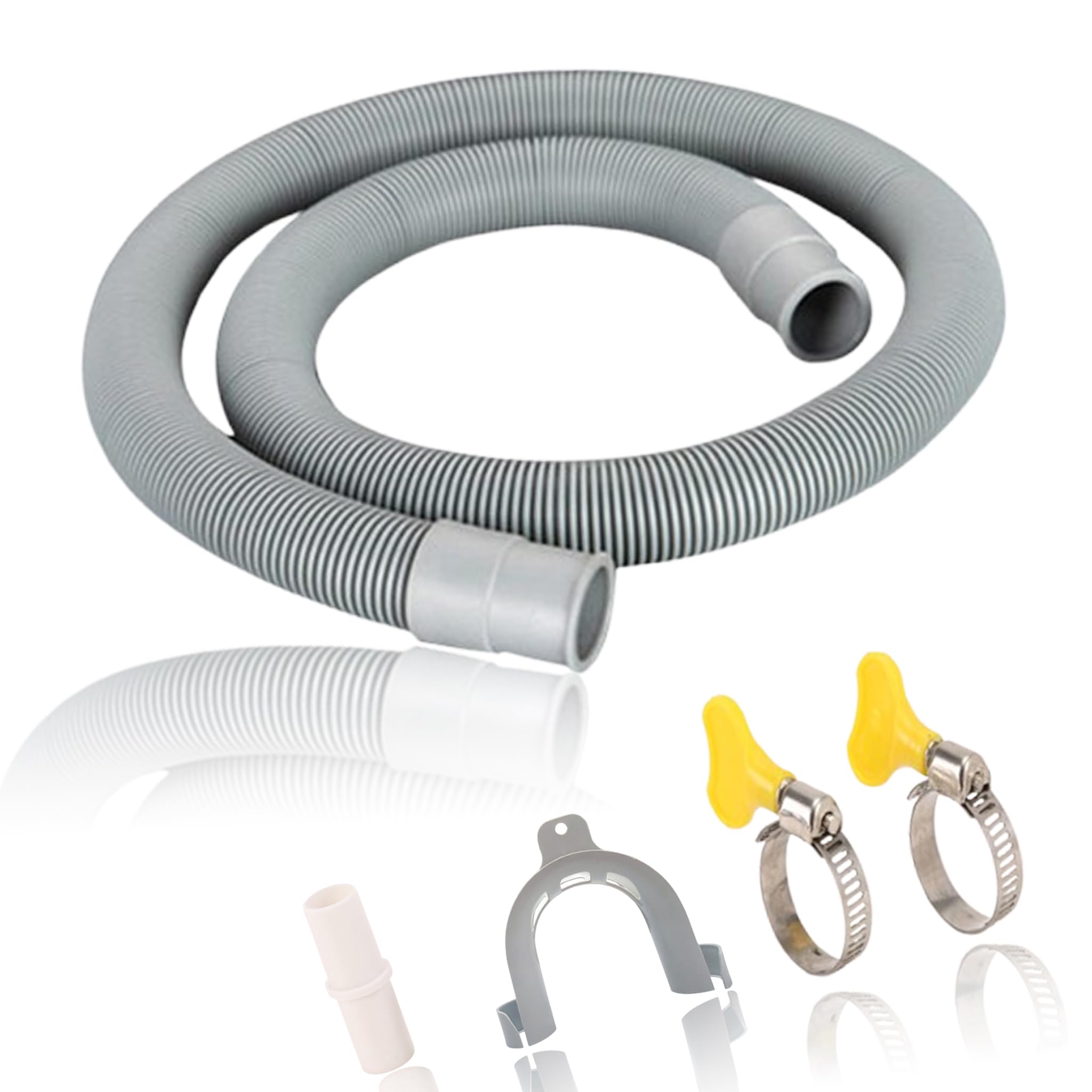 – Universal 4 m Drain Hose Extension Kit for Washing Machine, Tumble Dryer, Dishwasher – Flexible Replacement Hose for Multiple Appliances