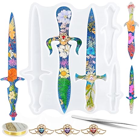 Dagger Resin Molds Kit - Craft Wire and 5 Dagger Shapes