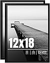 LaVie Home 12x18 Picture Frame 2 pack, Display Pictures 12 x 18 Poster Frame, 12x18 Black Photo Frame with HD Plexiglass, Display Frame for Vertical or Horizontal, Classic Collection