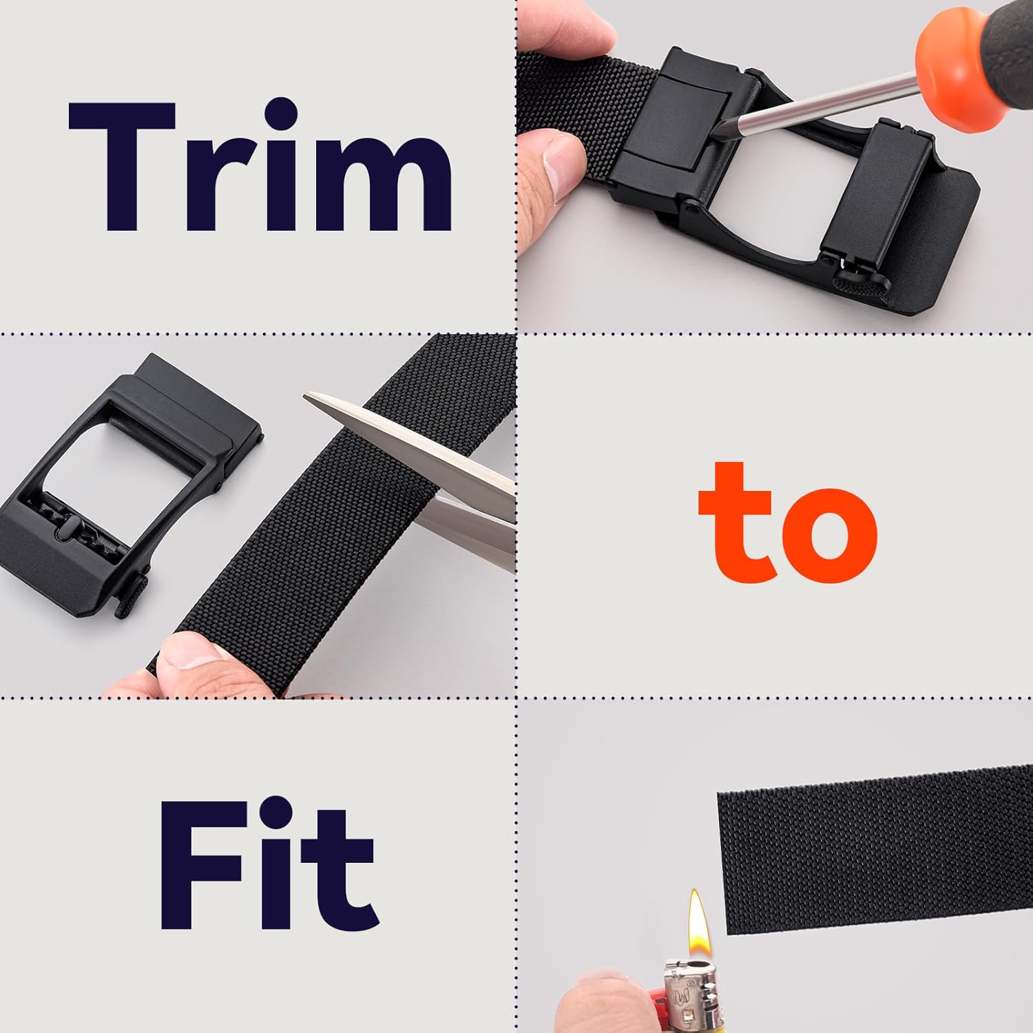 Nylon Ratchet Belt for Men, 1.5" Black Stretch Tactical Belt - Image 7