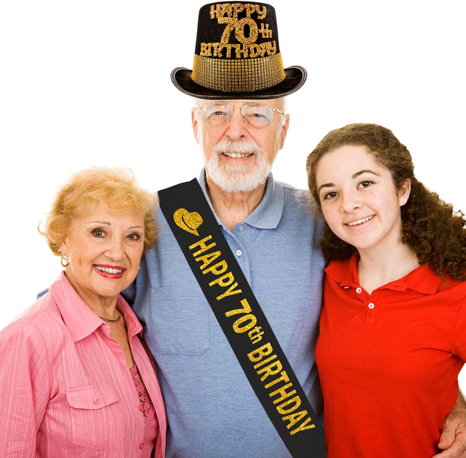 HnoonZ 70th Birthday Gifts for Men,70th Birthday Party Hat,70th Birthday Sash for Men,70th Birthday Favors,70 Year Old Birthday Hat,70 Birthday Sash