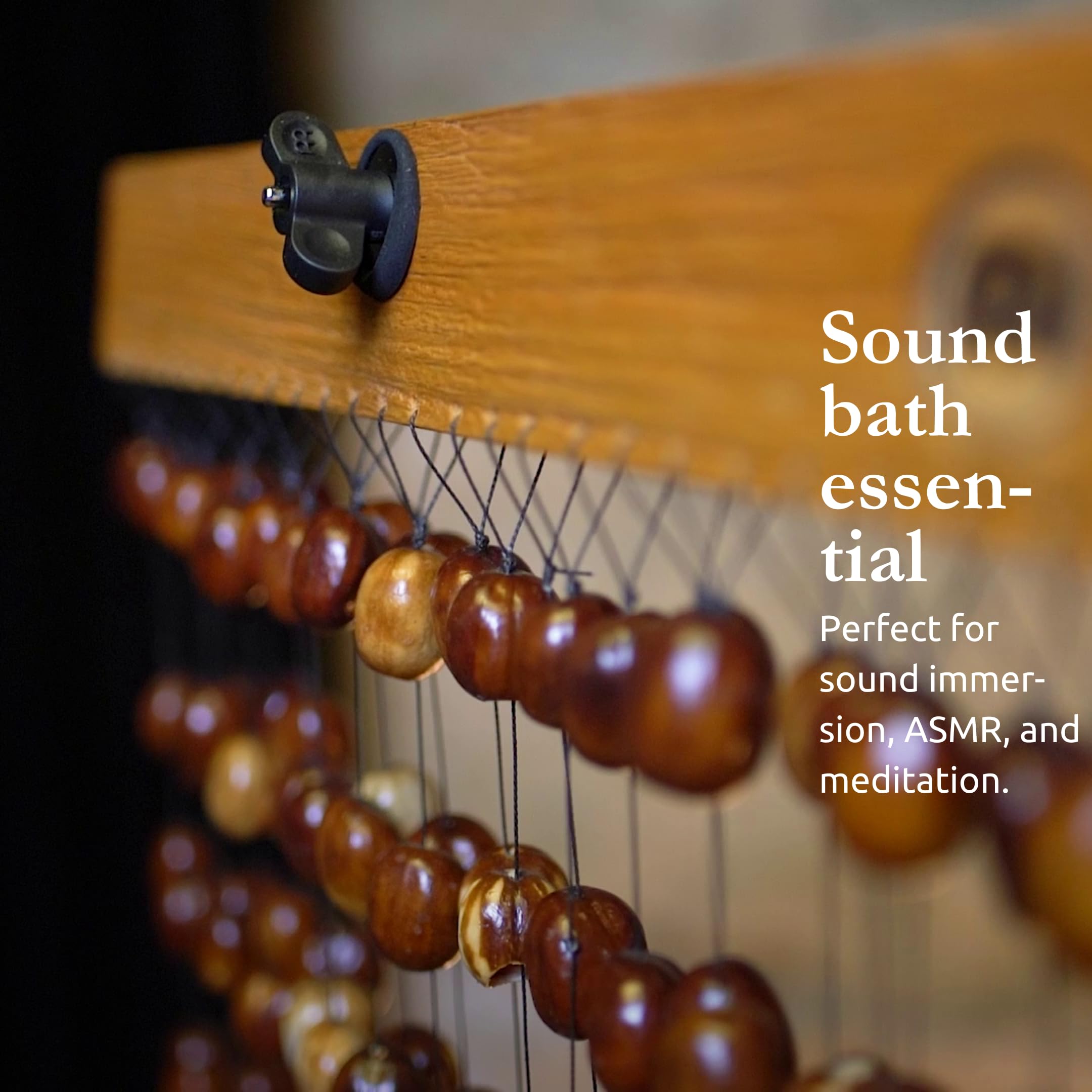 Sonic Energy Pala Nussschalen Chime – Soundeffekt-Instrument für Therapie und Percussion – Mit Mahagoniholz-Aufhängung (SPCH)