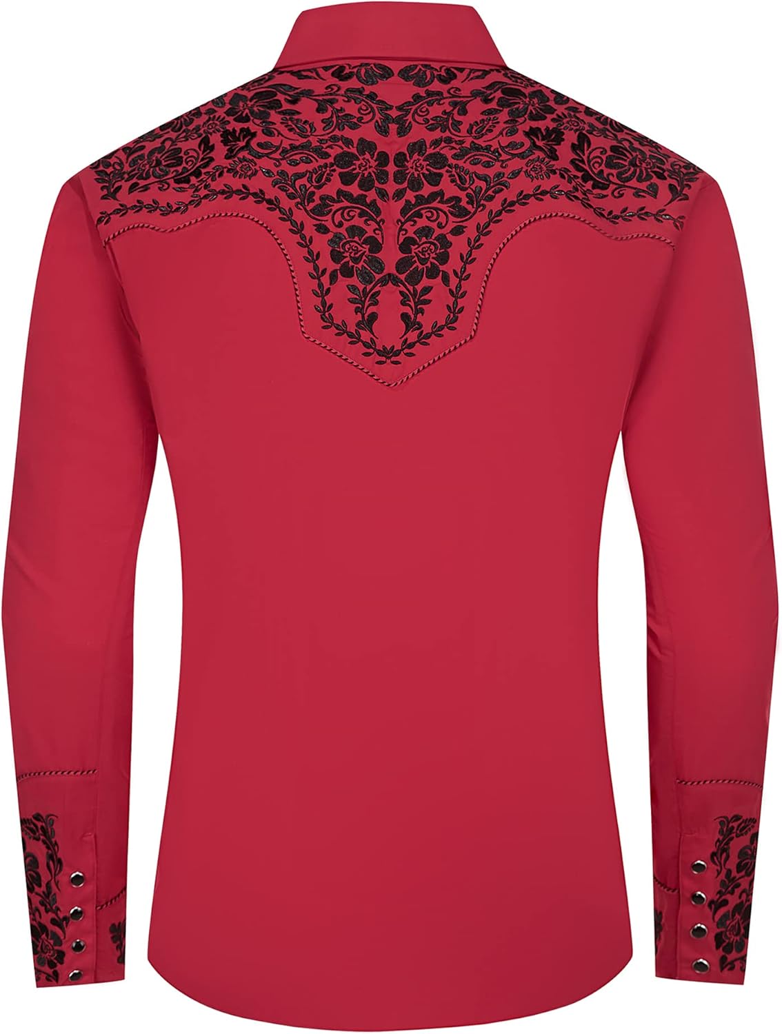 SALVAJE OESTE Embroidered Western Cowboy Shirts for Men Snap Button Long Sleeve Shirt with Western Cowboy Embroidery