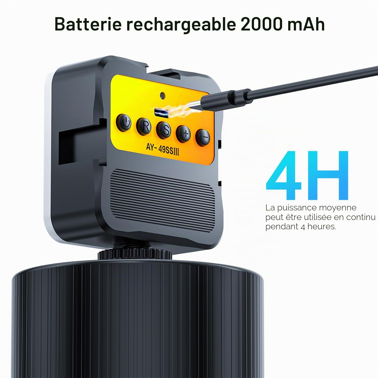 Lampe pour appareil photo avec support à sabot froid : Lumière vidéo LED couleur - 3200K-5600K+CRI95 Lampe pour appareil photo rechargeable, 3 supports à sabot froid pour DSLR/GoPro/Sony/Canon
