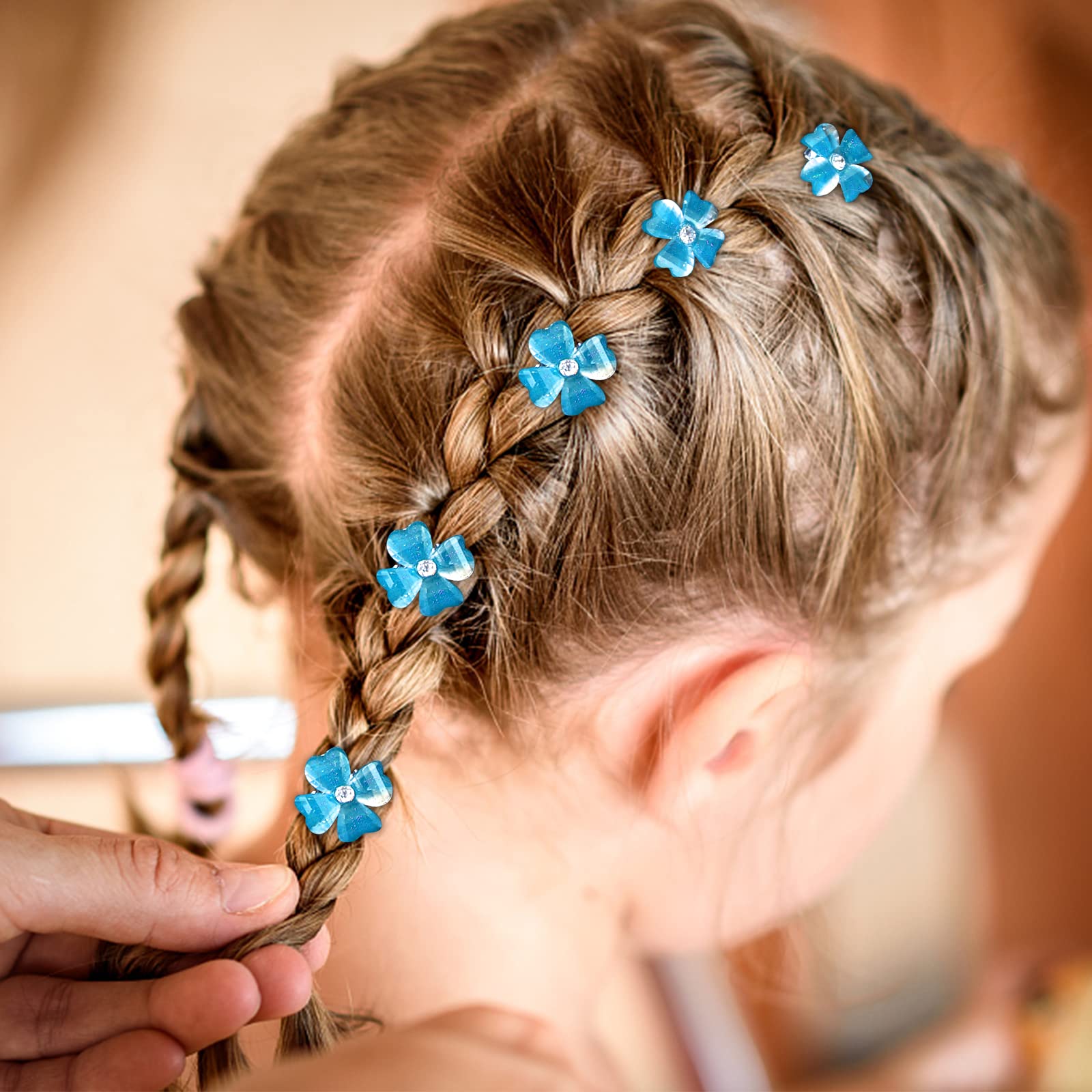 mimi❣️ 宝石を散りばめたヘアクリップルビーブルートパーズペリドット Amazon.co.jp: YISSION ミニブルーフラワーヘアクリップ ライン