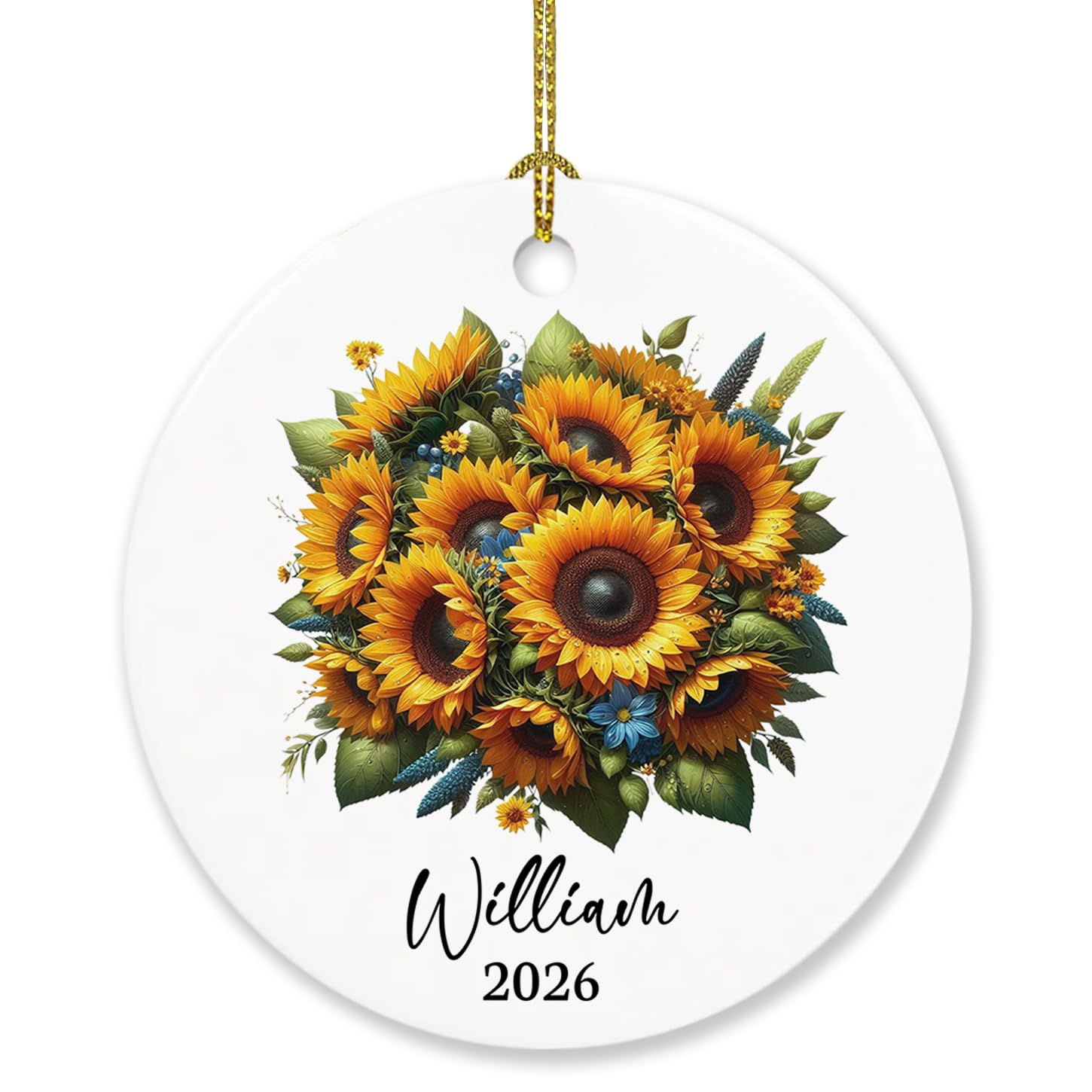 Sunflowers Ornament Xmas 2026, Personalized Sunflowers Ornament Gift for Women Daughter Sister Mom, Unique Sunflower Christmas Ornament Gift, Custom