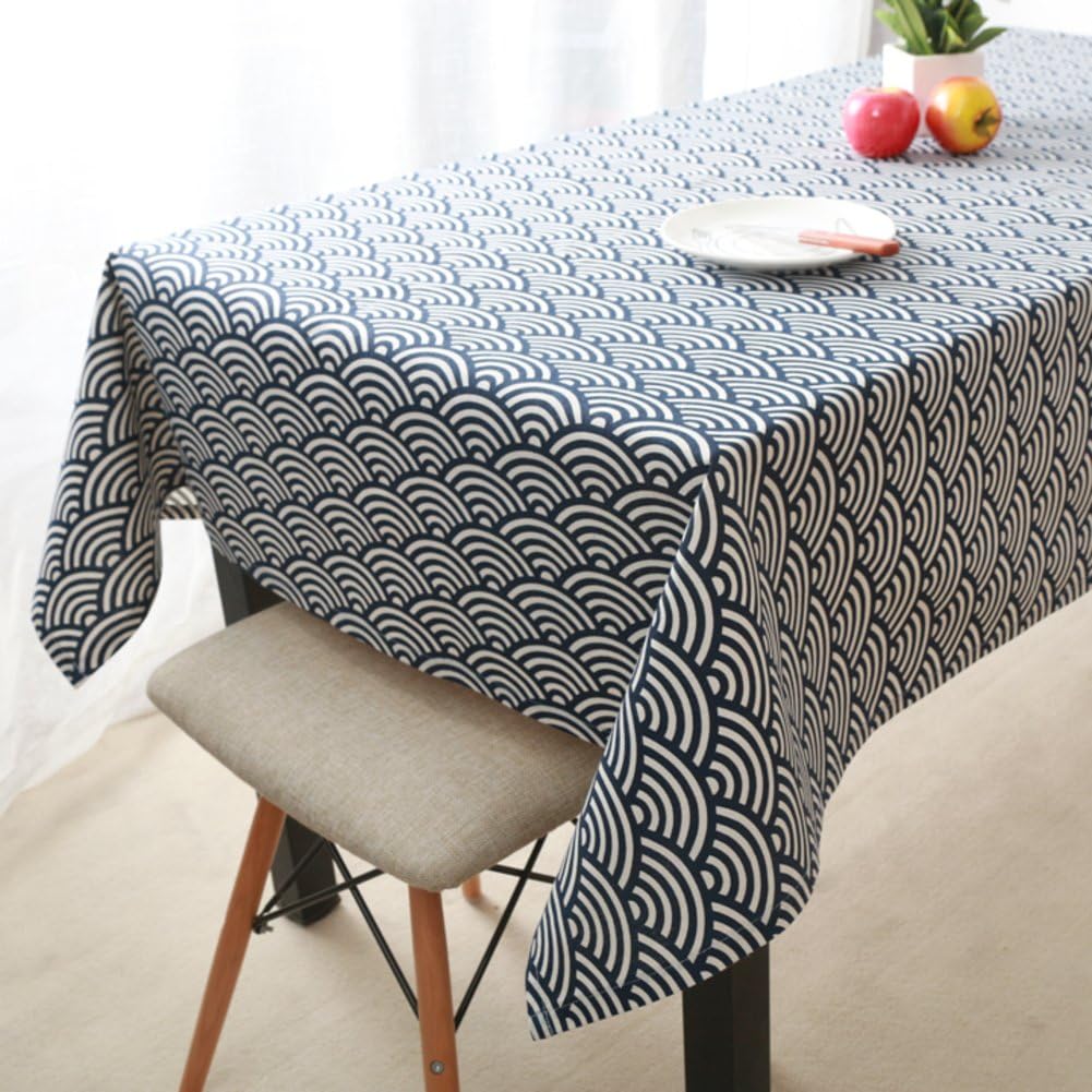 DHYFGFFDRF Tablecloth [japanese-style] Rural tablecloth [japan] Traditional [retro] [lattice] Clean fabric Cotton and hemp literature and art Table cloth-B 24 * 24in