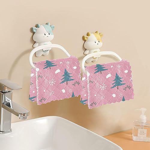 Miniatura 6 de KLL Christmas Pattern Tree Sowflakes Snow Microfiber Absorbant Towel Accessories Kitchen Tea Towels Funny Hand Towels for Kitchen Kitchen Absorbent