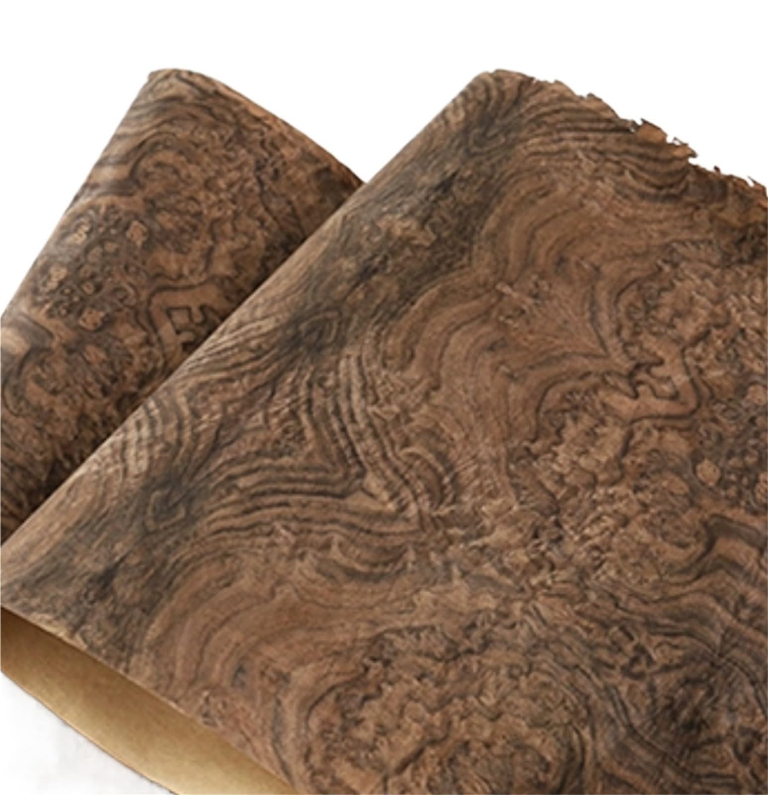Zymjzbetic Wood Grain Stickers L:2.5meters Width:550mm T:0.25mm Black Walnut Burl Wood Veneer Sheets Guitar Skateboard Furniture Decoration(A 55CMX250CM)