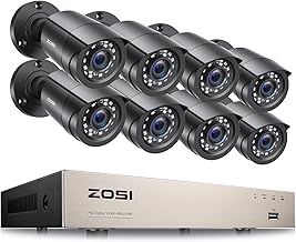 ZOSI 3K Lite 8CH Home Security Camera System Outdoor Indoor, AI Human/Vehicle Detection, Night Vision, H.265+ 5MP Lite 8 Channel CCTV DVR, 8pcs 1080P 1920TVL Surveillance Bullet Cameras (No HDD)
