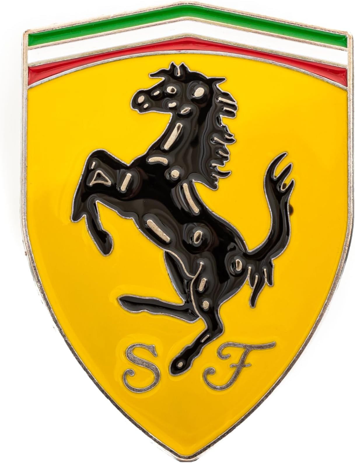 3D Emblem for Ferrari Fans – 3"" x 2.5"" Yellow and Black Resin Badge for Universal Application, Small