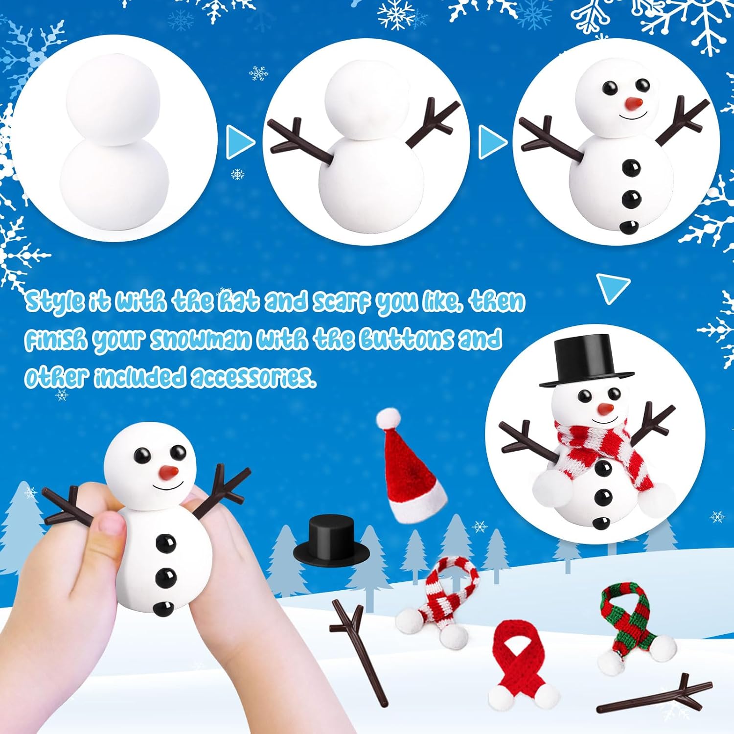 36 Pack Stocking Stuffers for Kids,Christmas Crafts for Kids Bulk,Build a Snowman Crafts Kit Modeling Clay for Christmas Stocking Stuffers Gifts Activities Boys Girls