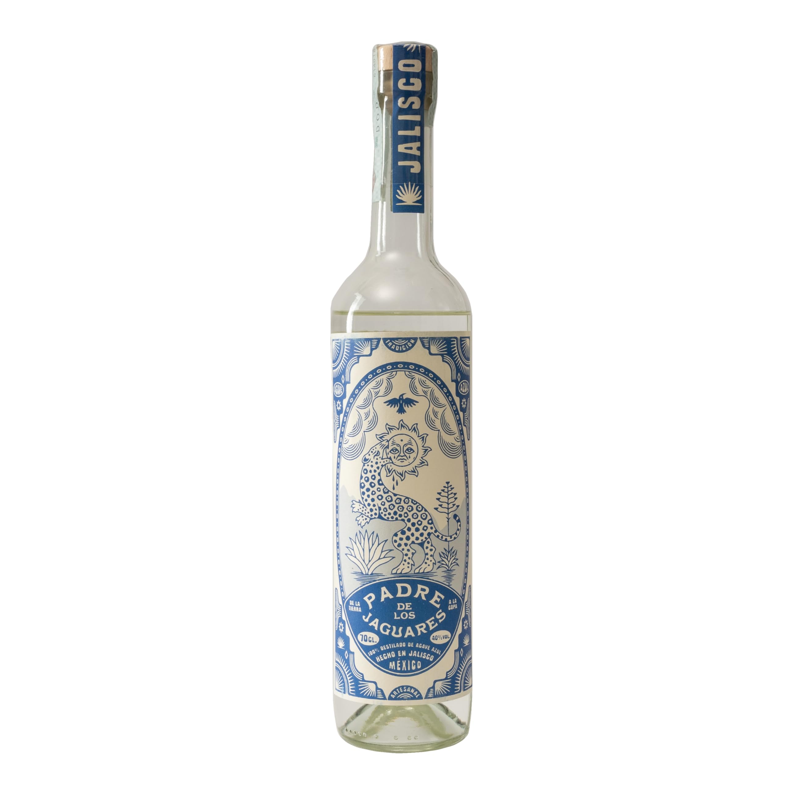 Padre de los Jaguares – Tequila Artigianale Premium di Agave Azul | Distillato di Terroir da Jalisco | Note Fruttate, Speziate e di Marzapane | Spirits Messicano | 70 cl, 40% vol.