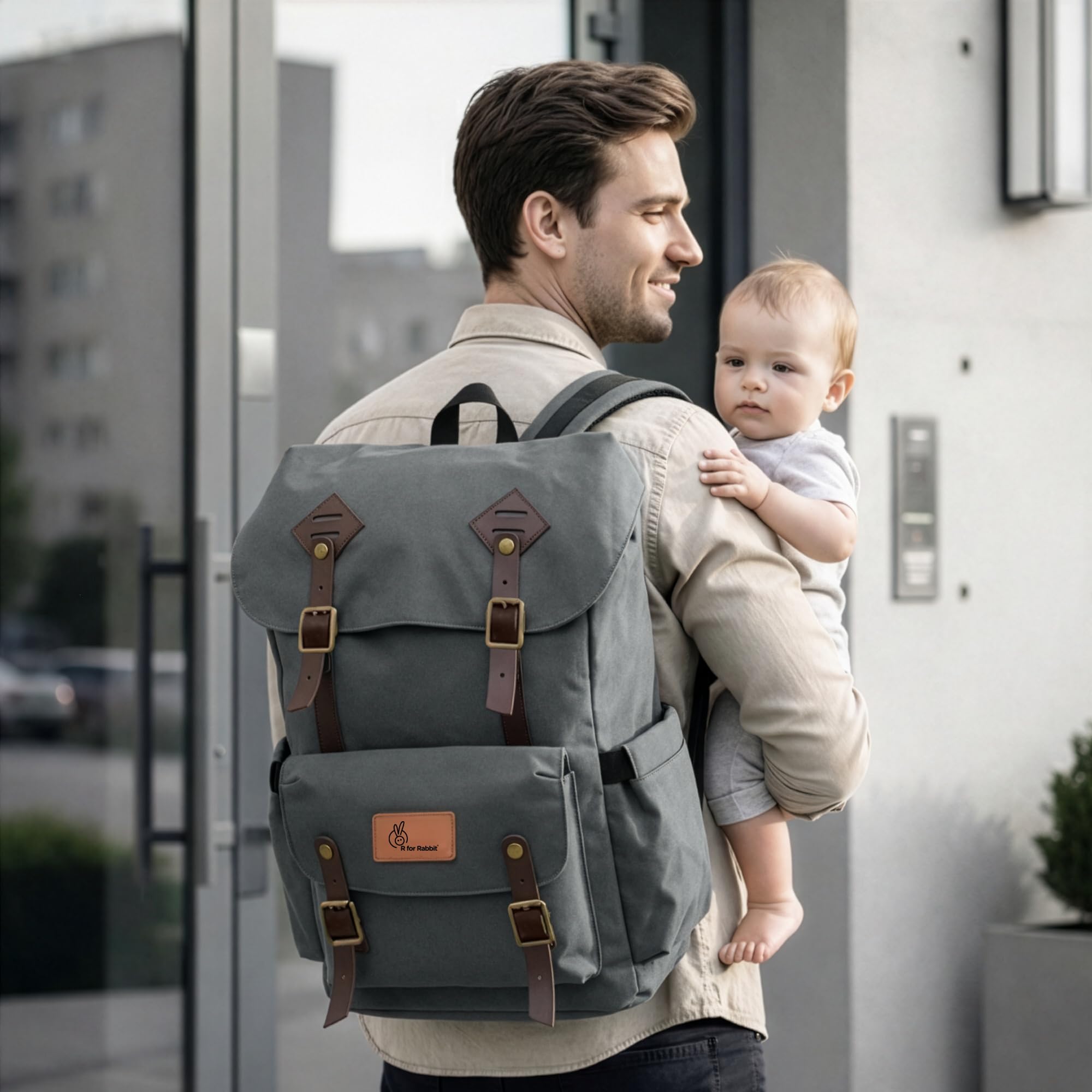 R for Rabbit Caramello Sportz Diaper Bags for Mother, Multipurpose & Large Capacity Stylish Maternity Diaper Backpack for Mom (Graphite Grey)-picture-13