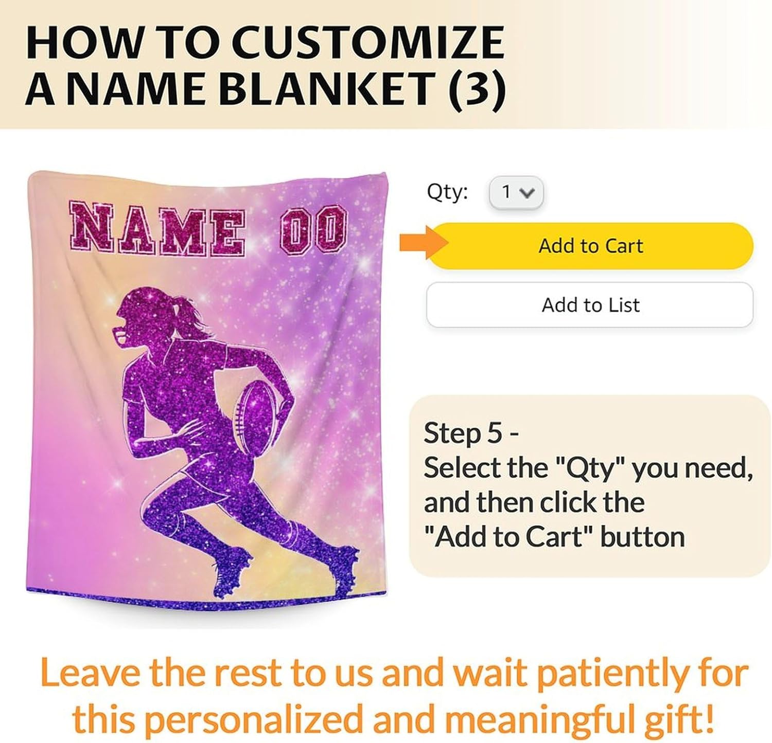 Custom Football Blanket Gifts for Girls- 50x60 Inches Sport Throw Blanket for Women Kids Teens- Personalized Pink Soft Fuzzy Blankets for Couch Sofa Bed