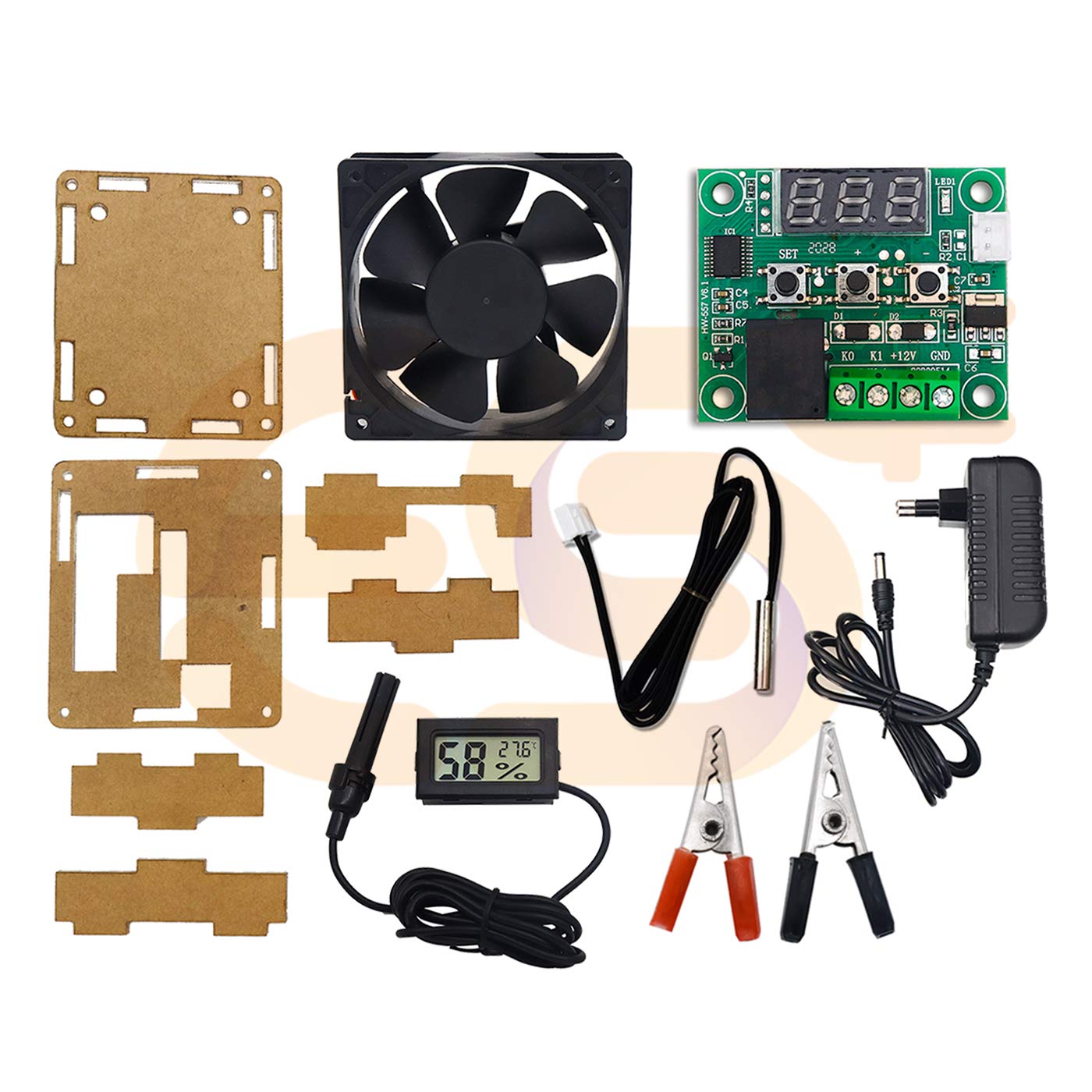 Electronic Spices Combo of W1209 50~100 digital temperature controller thermostat with 3inch fan||12v 1amp adapter||Mini LCD Digital Thermometer Hygrometer Temperature Meter||Alligator clip||W1209 Acrylic case (B08SR68W1H) Amazon Price History, Amazon Price Tracker