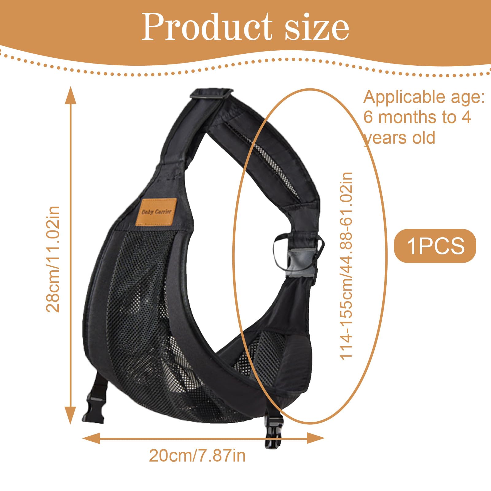Porteo Bebe Recien Nacido Multifunción Portabebes Lateral Ajustable Portabebes Lateral Fular Portabebe Verano, Adecuado para Bebés y Niños Pequeños de 6 a 48 Meses (Negro)