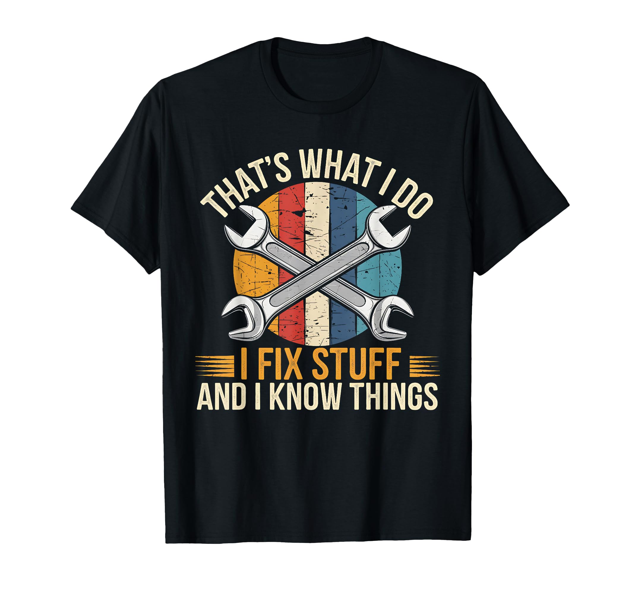 T-shirt Unisexe 'That's What I Do I Fix Stuff' - Coton Noir, Fun Et Personnalisable