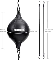 Vista 5 de TOCO FREIDO Bola de boxeo de doble extremo, bolsa de velocidad con niveles de dificultad Pelota refleja de boxeo con diadema, perfecta