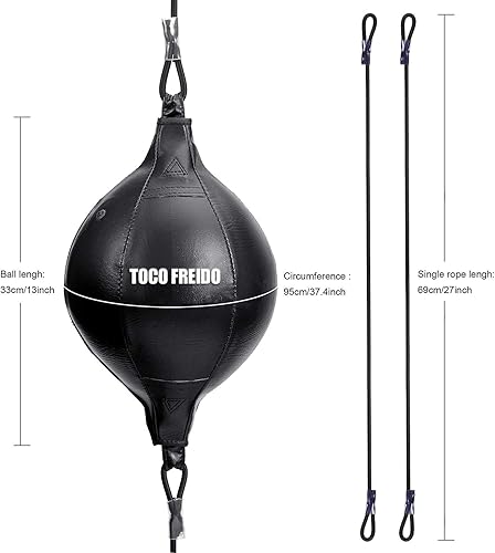 Miniatura 2 de TOCO FREIDO Bola de boxeo de doble extremo, bolsa de velocidad con niveles de dificultad Pelota refleja de boxeo con diadema, perfecta para 3 reflex