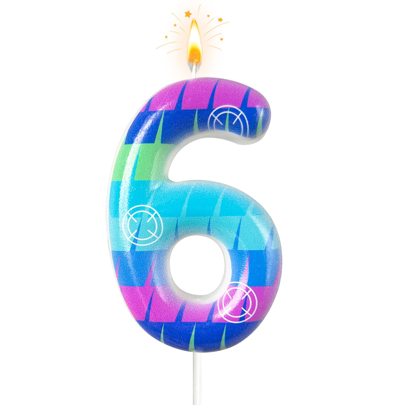 Laackys Video Game Birthday Candles, Numbers Birthday Cake Decorations, Boys Girls Birthday Decorations, Games and Video Game Party Decoration