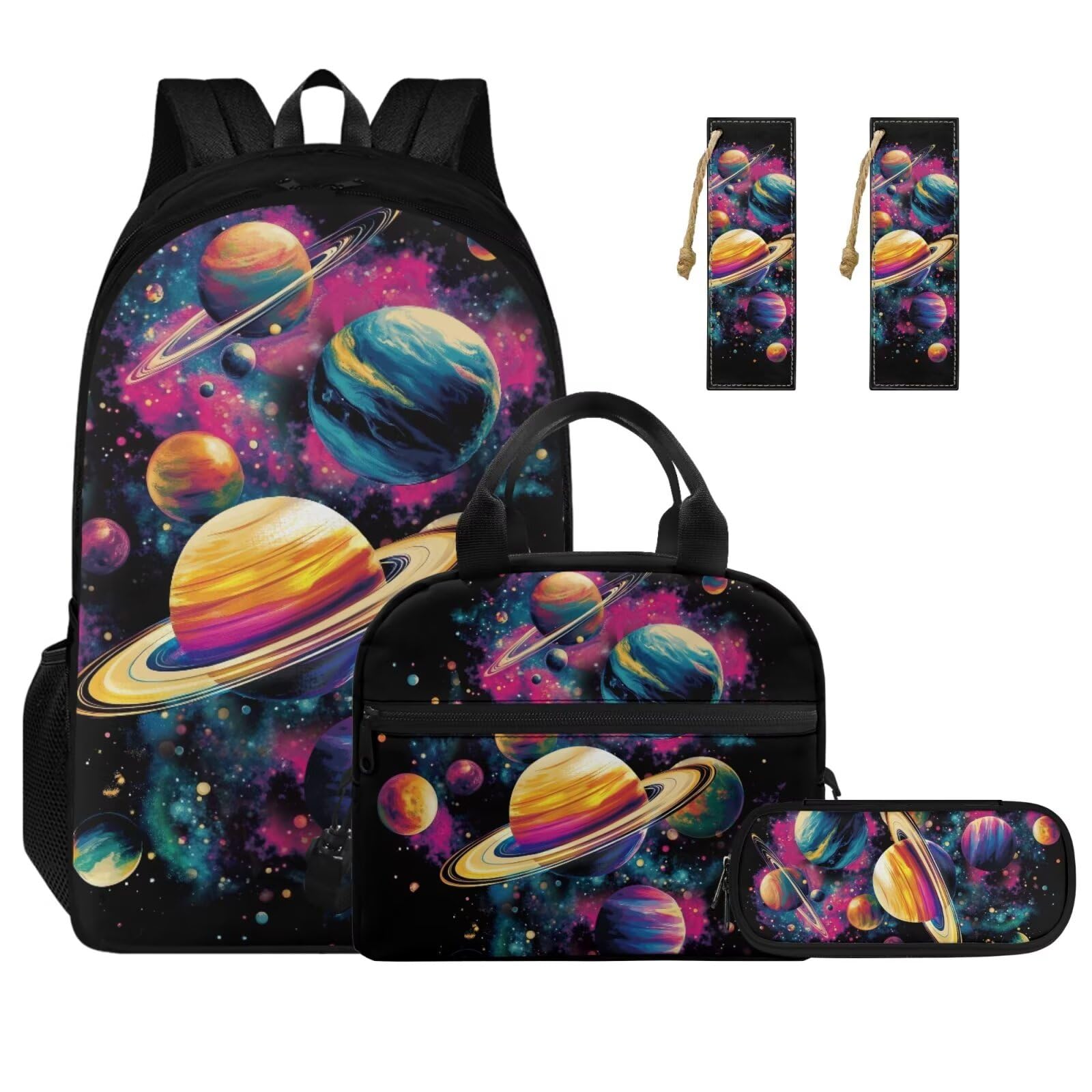 Hwiplsvny Solar System Backpack for School Kids School Backpacks for Boys 8-10 Cool Backpacks for Boys Lightweight 4 in 1 Elementary Book Bag with