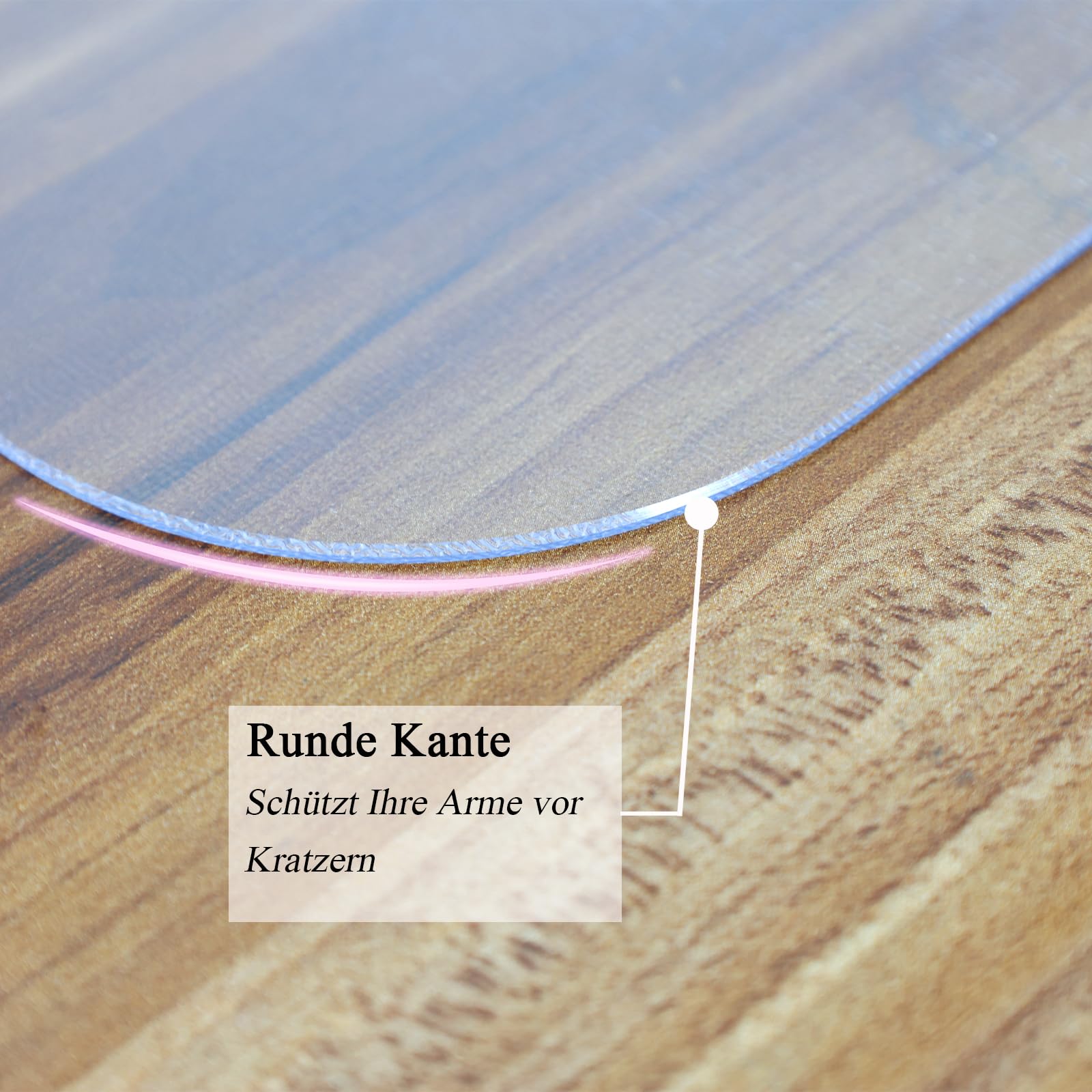 YUNSHANGHE Clear Desk Mat 60 x 40 cm Non-Slip Clear Desk Pad Protector with Round Edge Waterproof Desk Table Cover Mat for Office Home and School (Frosted) - Image 3