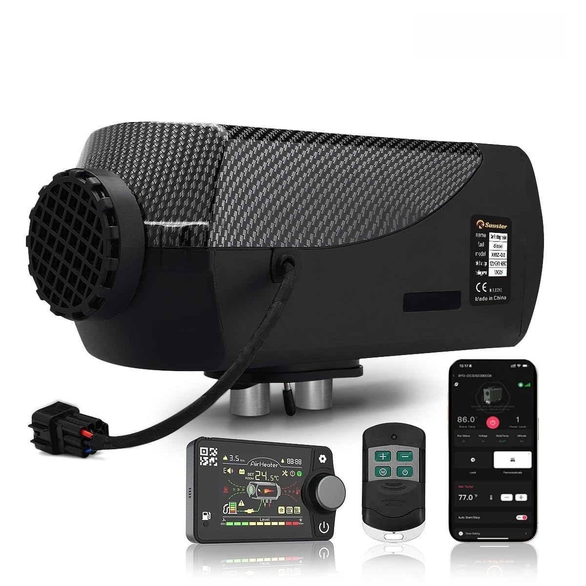 12V/24V Diesel Heater, 8 KW Diesel Air Heater, with Auto Start-Stop, Timer Function, Bluetooth APP & Remote Control, Car Heater with 10L Fuel Tank for Car Truck Garage Boat RV