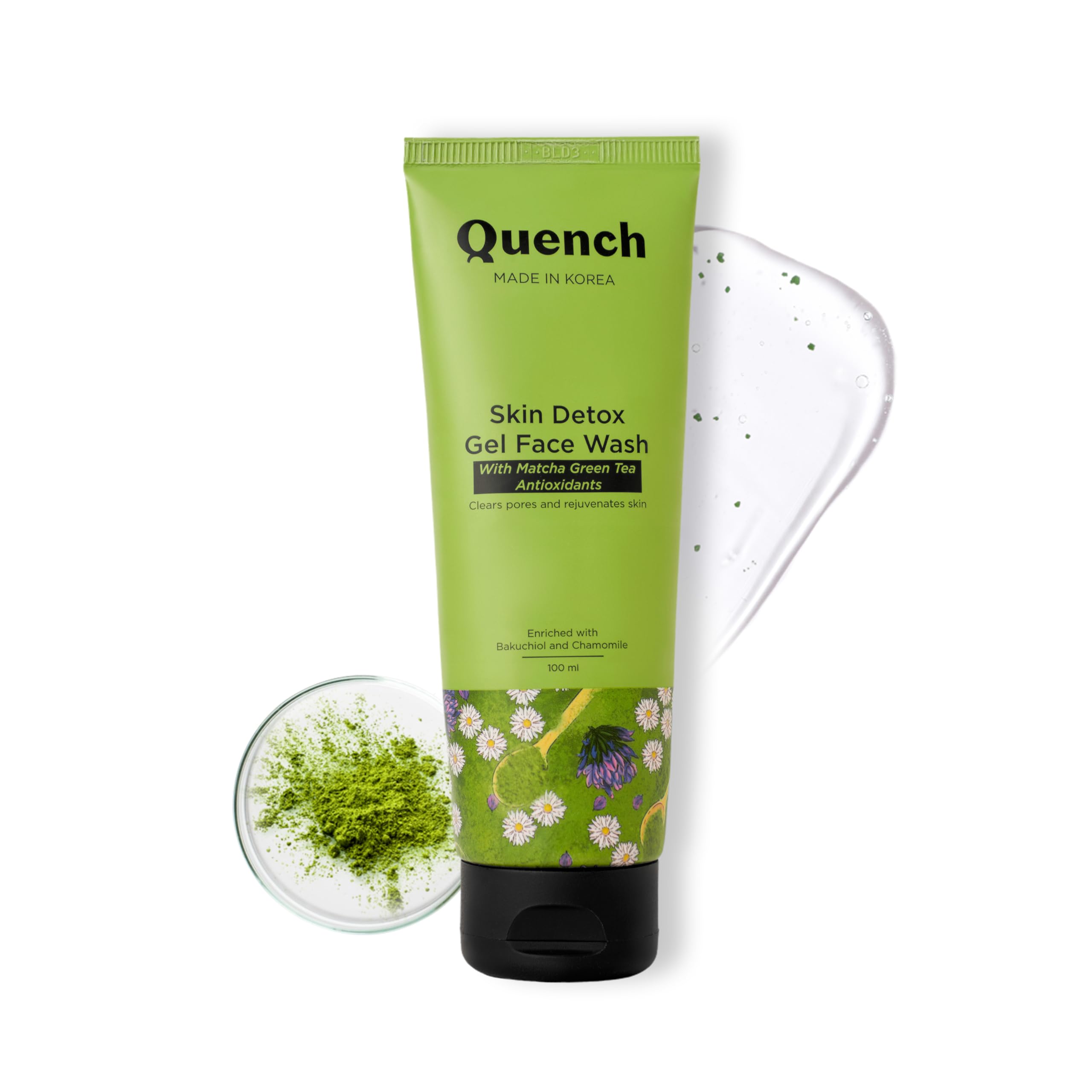 Skin Detox Gel Face Wash with Matcha Green Tea Anti-Oxidants | Korean Face Wash for Oily & Acne-Prone Skin | Made in Korea (100ml)