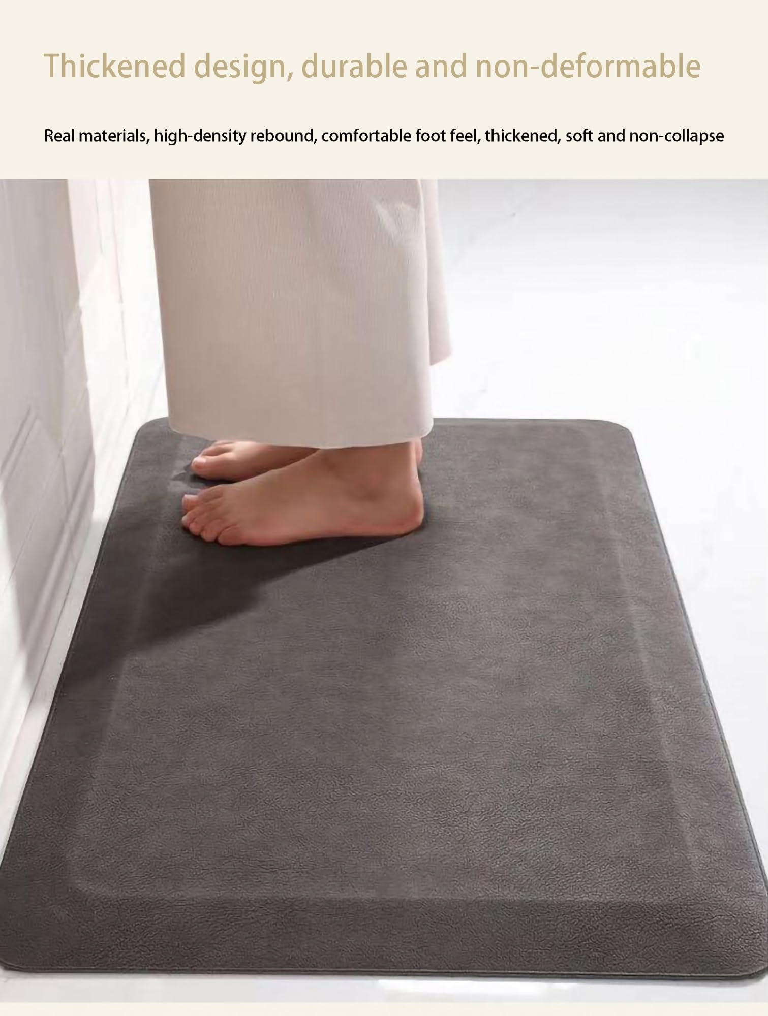 Colchones de gimnasio para pisos pesados Alfombra antifatiga acolchada de 20mm de espesor, alfombra ergonómica acolchada con soporte de espuma viscoelástica, for escritorio de oficina, garaje, cocina,